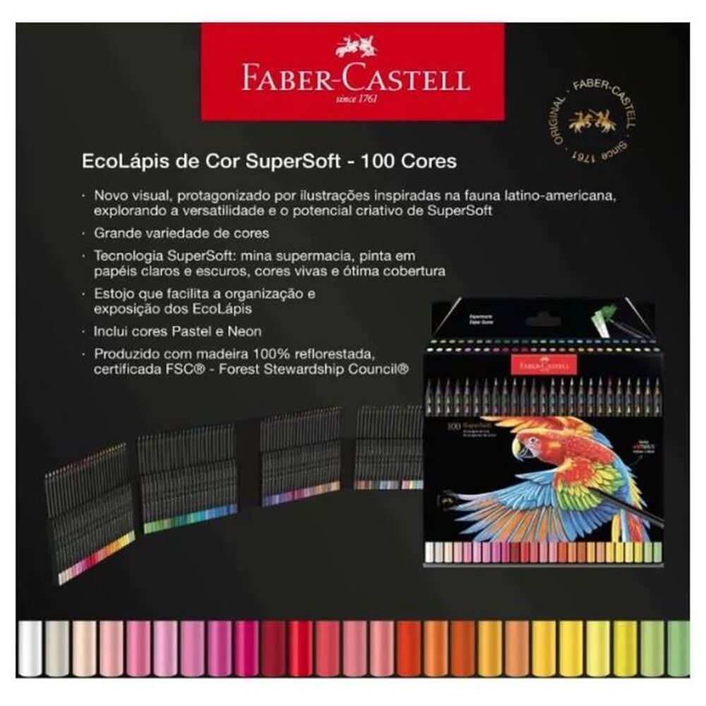 Ecolapis de Cor Supersoft com 100 Cores - Faber-Castell - a partir de R ...