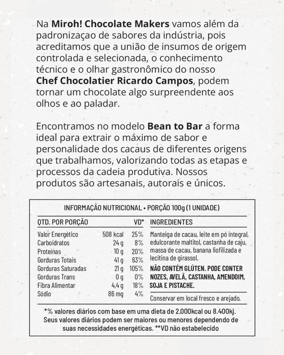 Comprar Chocolate Ao Leite Zero Açúcar com Banana e Castanha de