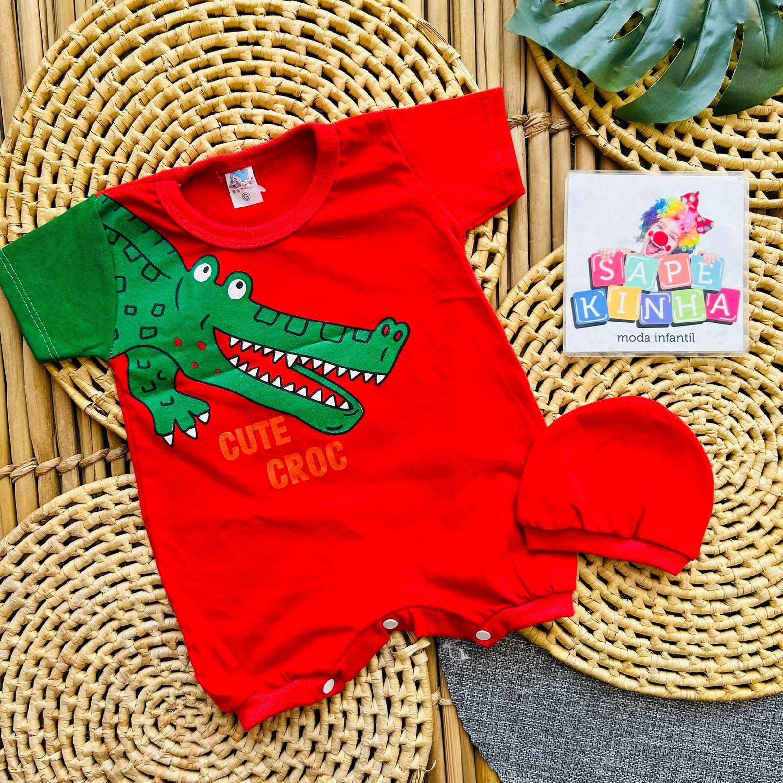 Comprar Roupa de Bebê Macacão Jacaré Com Touca (Ref: 858)