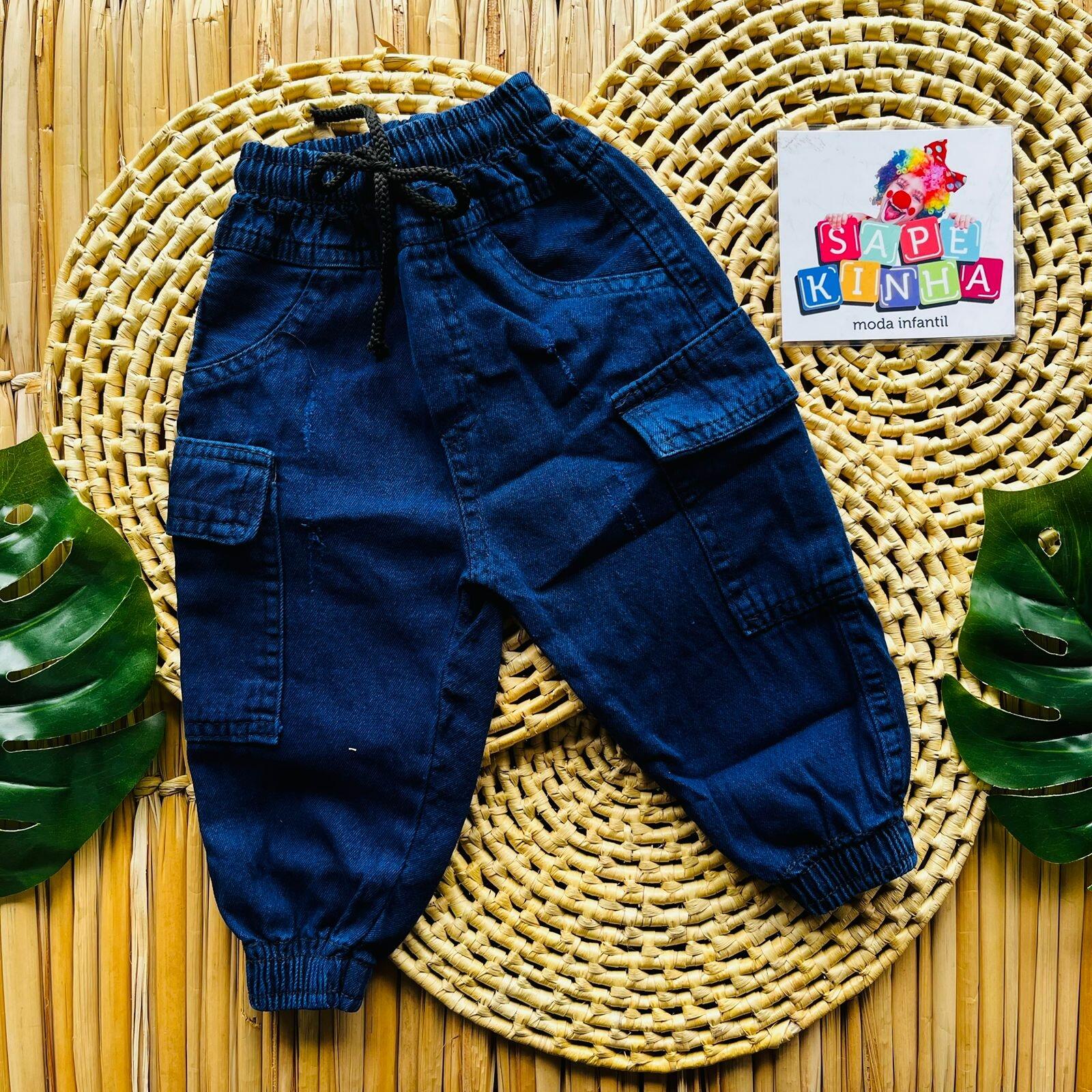 Comprar Calça jeans escuro cargo masculina (REF: 098) - Sapekinha Modas