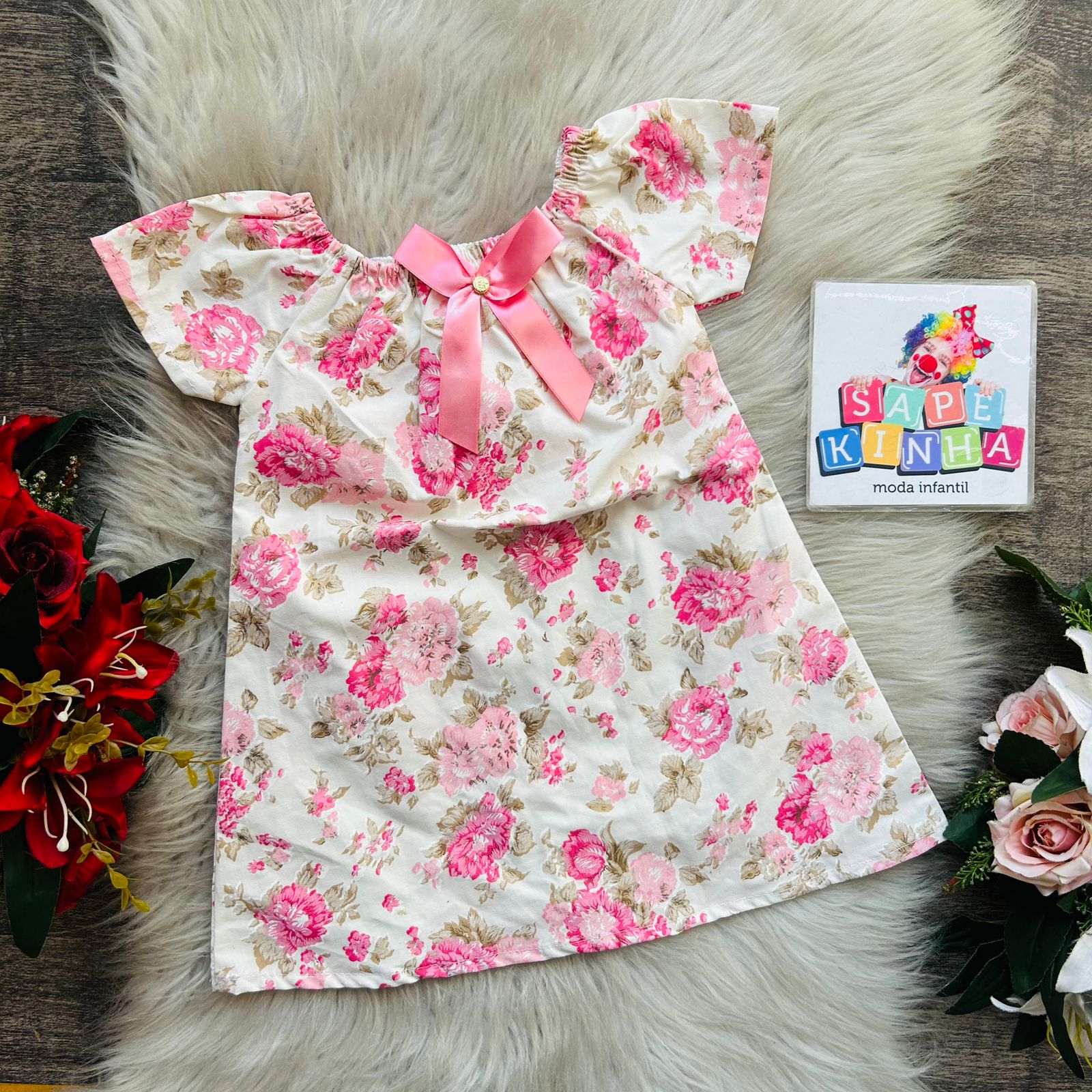 Comprar Vestido Estampado Infantil Menina Laço (REF: 750