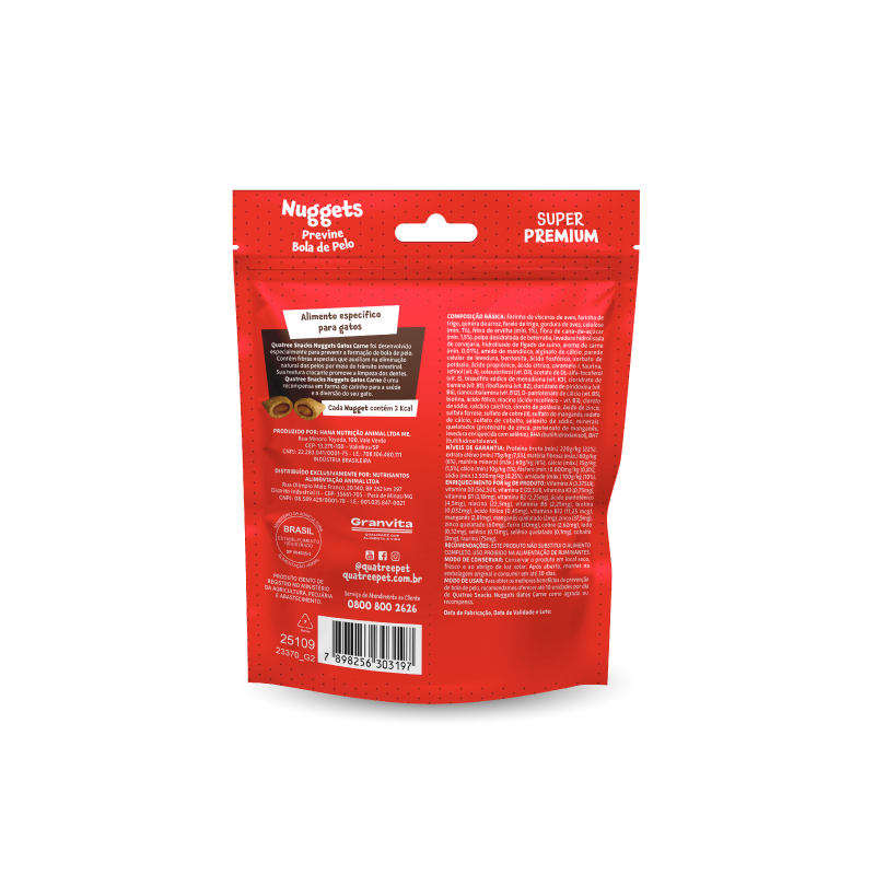 Comprar Petisco Snack Quatree Nuggets para Gatos Bola de Pelo