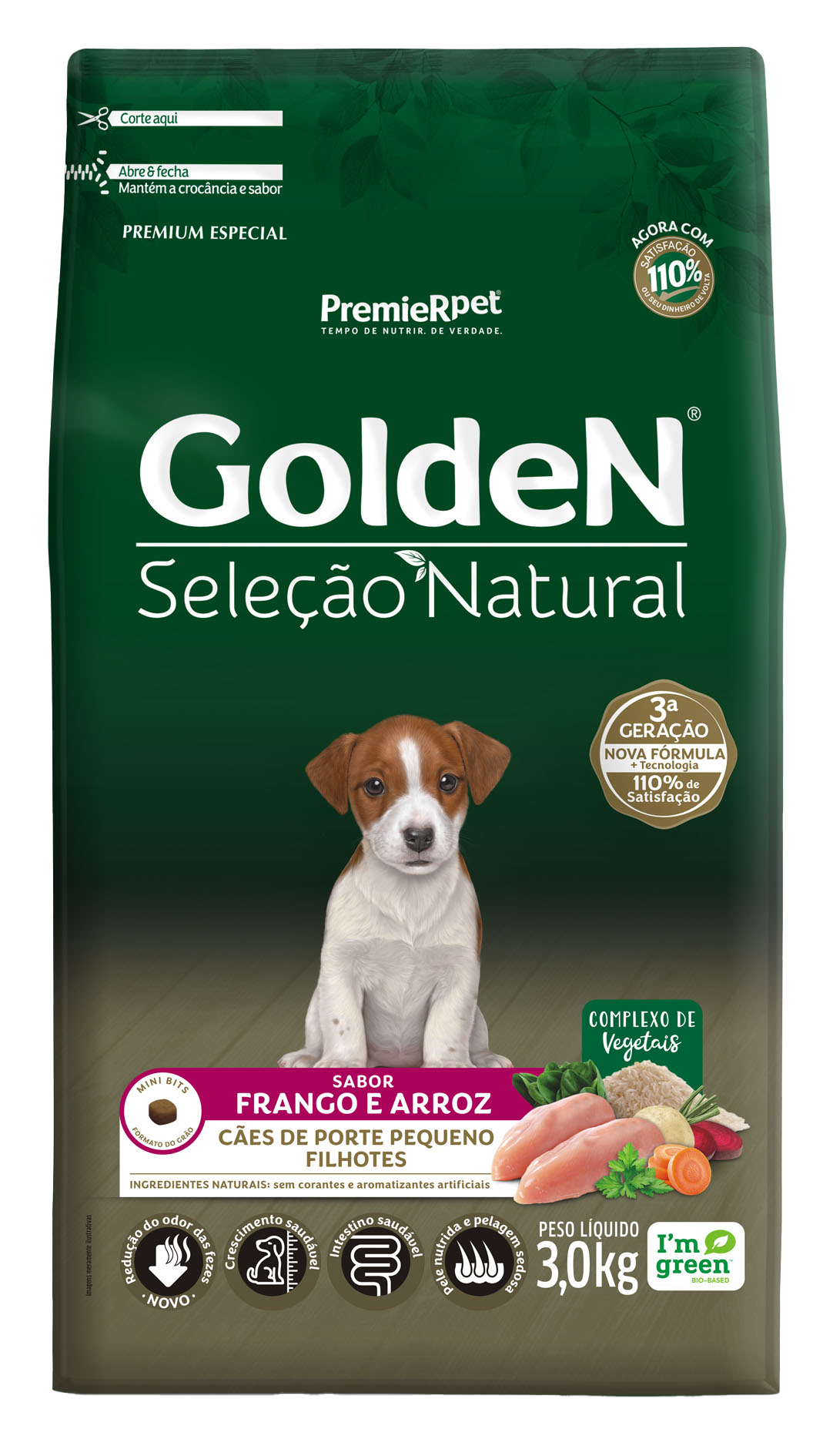 Comprar Golden Seleção Natural Filhotes Pequeno Porte Frango 3kg