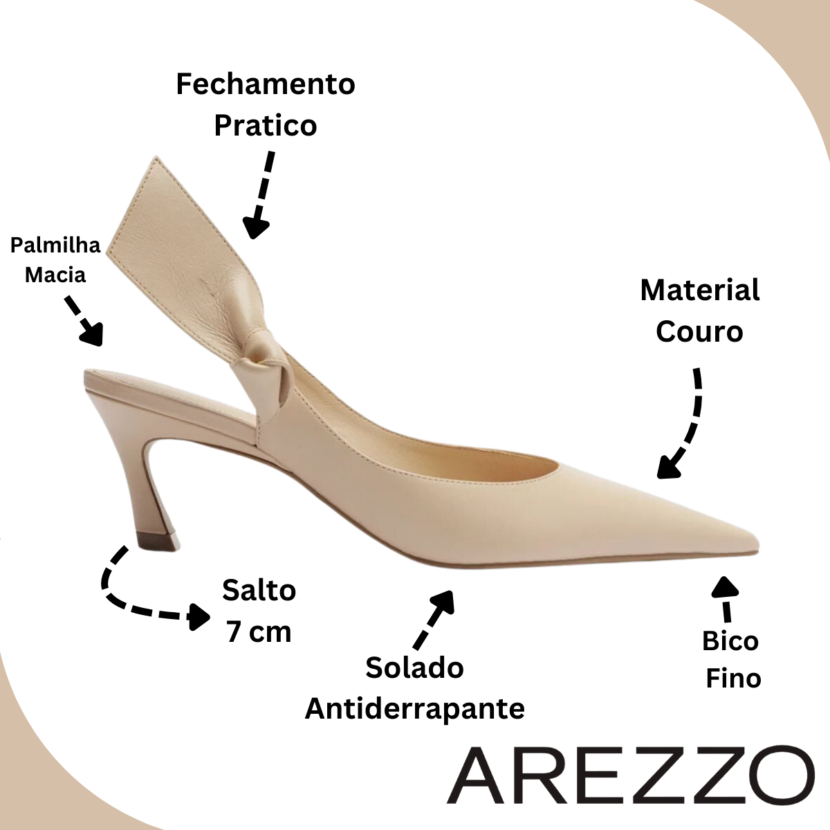 scarpin baixo arezzo