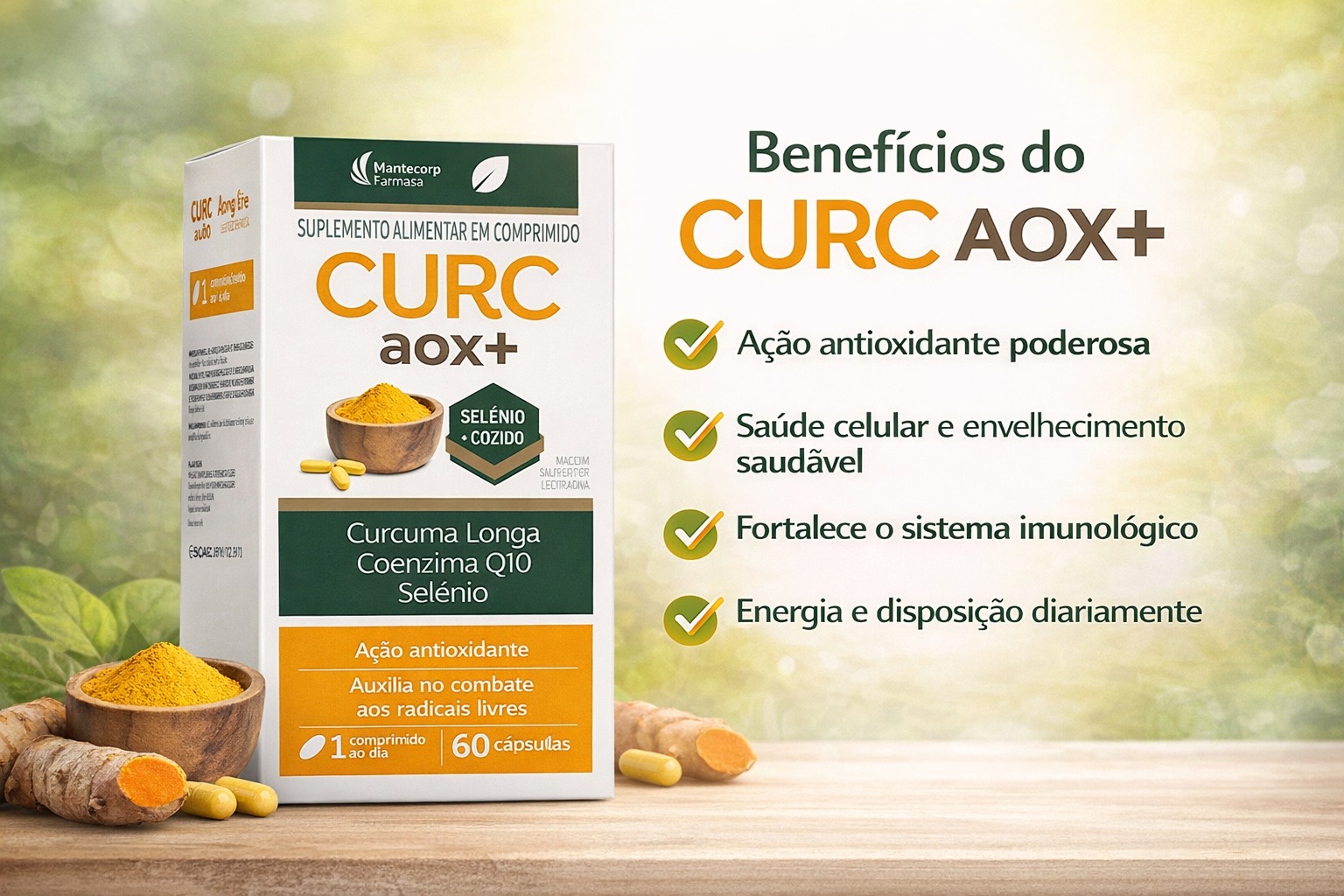 Comprar Suplemento Alimentar Curc Aox+ Mantecorp Em Caixa Com 60 ...