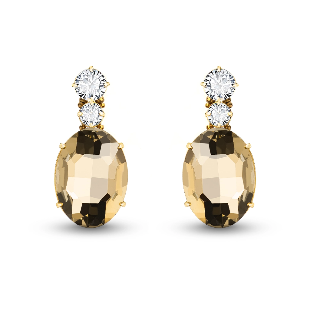 Brinco Cristal Champagne I Tamires Sansi - a partir de R$227,90