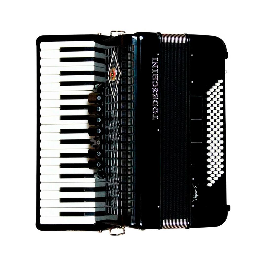 Acordeon Todeschini YW870 Preto 37 Teclas e 80 Baixos