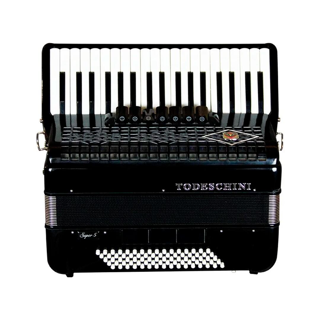 Acordeon Todeschini YW870 Preto 37 Teclas e 80 Baixos