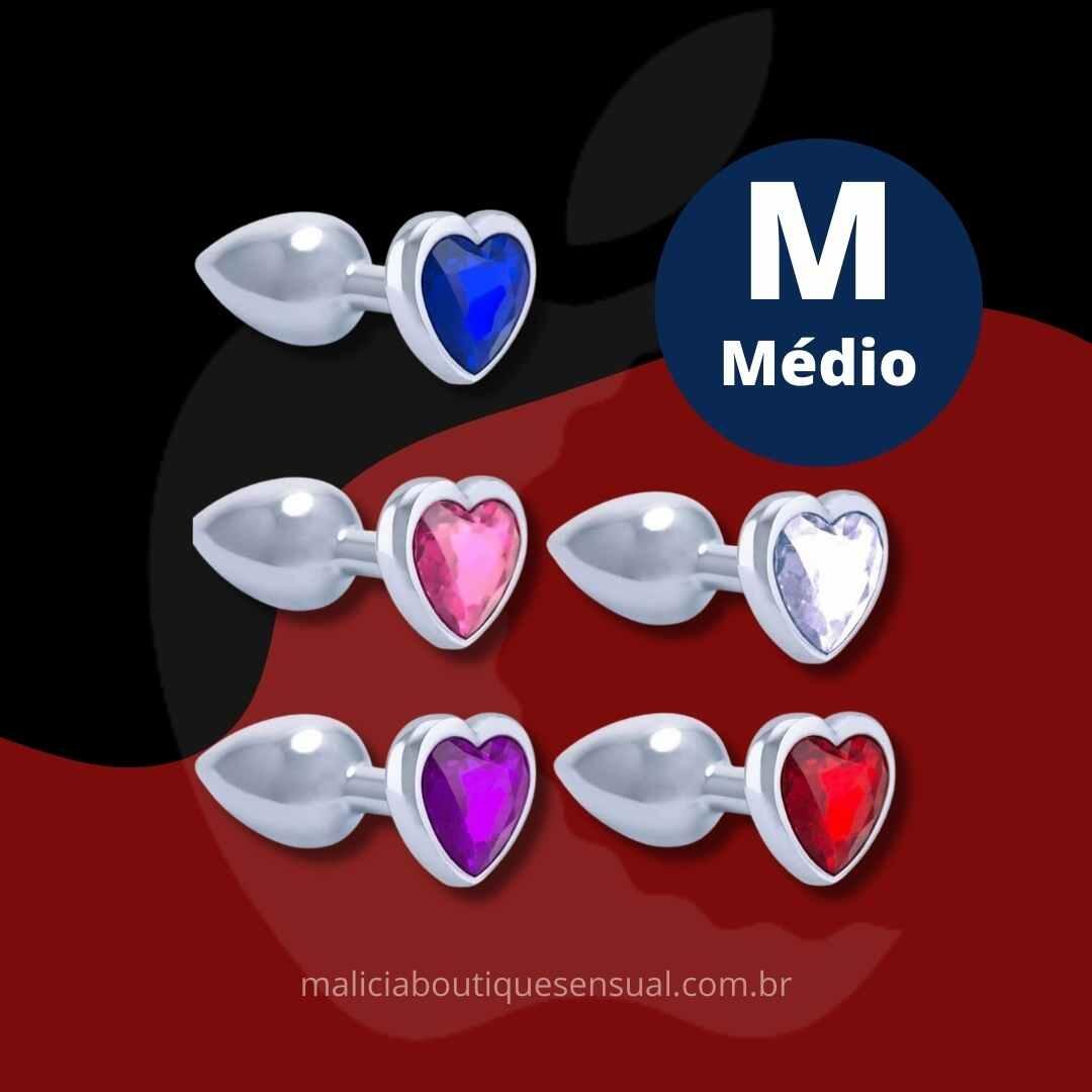 Comprar Plug Anal (Médio) em Metal Cromado Coração