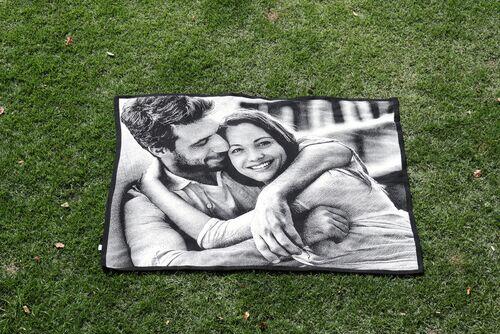 MANTA PERSONALIZADA EM TRICÔ - TAMANHO M (1.30m X 1.75m)