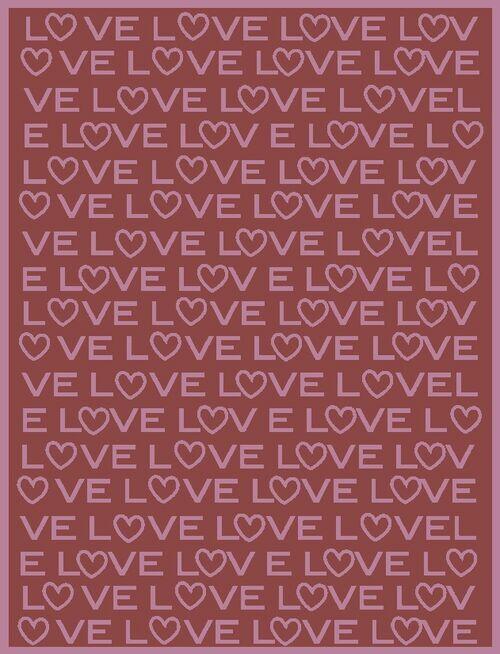 MANTA DE TRICÔ - LINHA TEMÁTICA ROMÂNTICA - MIL LOVES