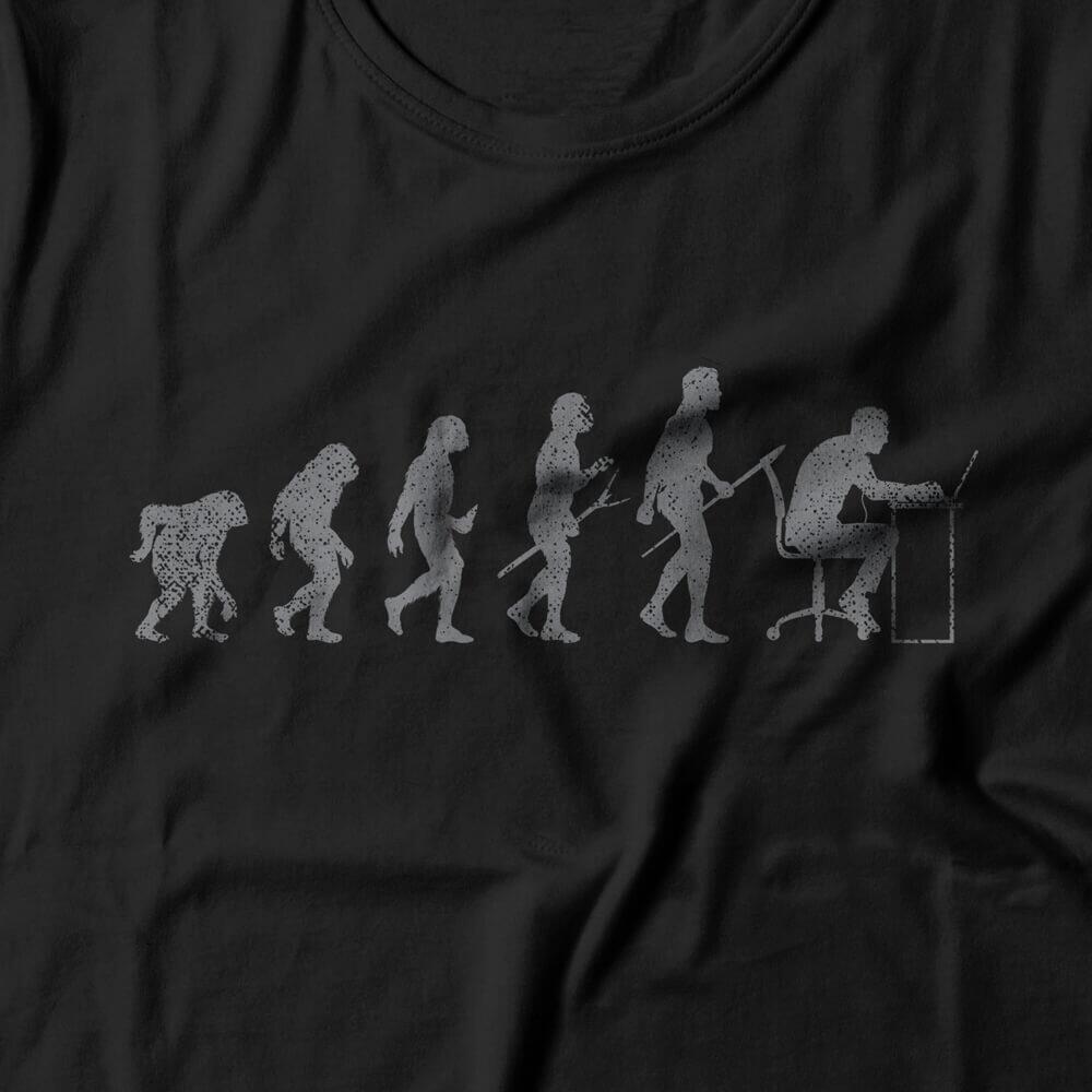 T-shirt Geek Evolution De L'espèce Informatique Couleur Noir Taille M