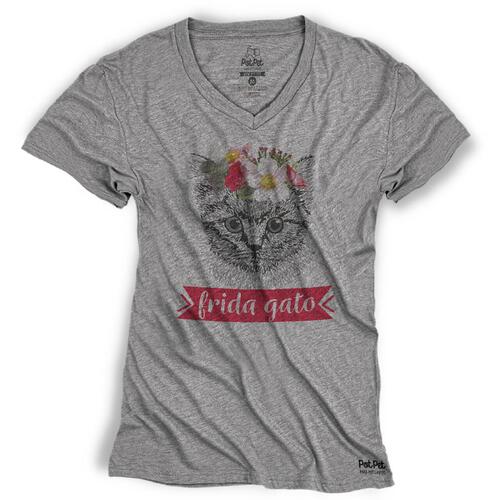 Camiseta Frida Gato - Coleo Pintores
