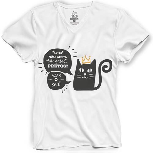 Camiseta No Gosta de Gatos Pretos Azar o Seu
