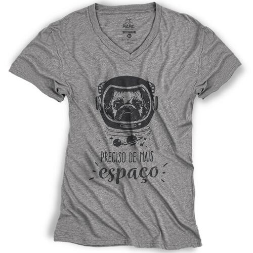 Camiseta Pug Astronauta - Preciso de Mais Espao