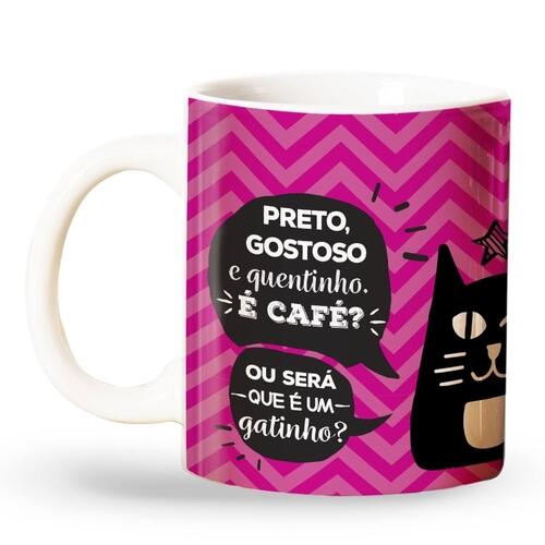 Caneca Gato Preto - Preto Gostoso e Quentinho Ser Caf ou Gatinho