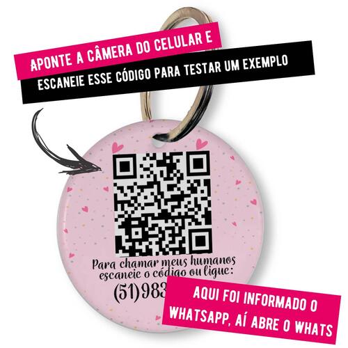 Placa de Identificação Personalizada com Telefone e QR Code - Princesa