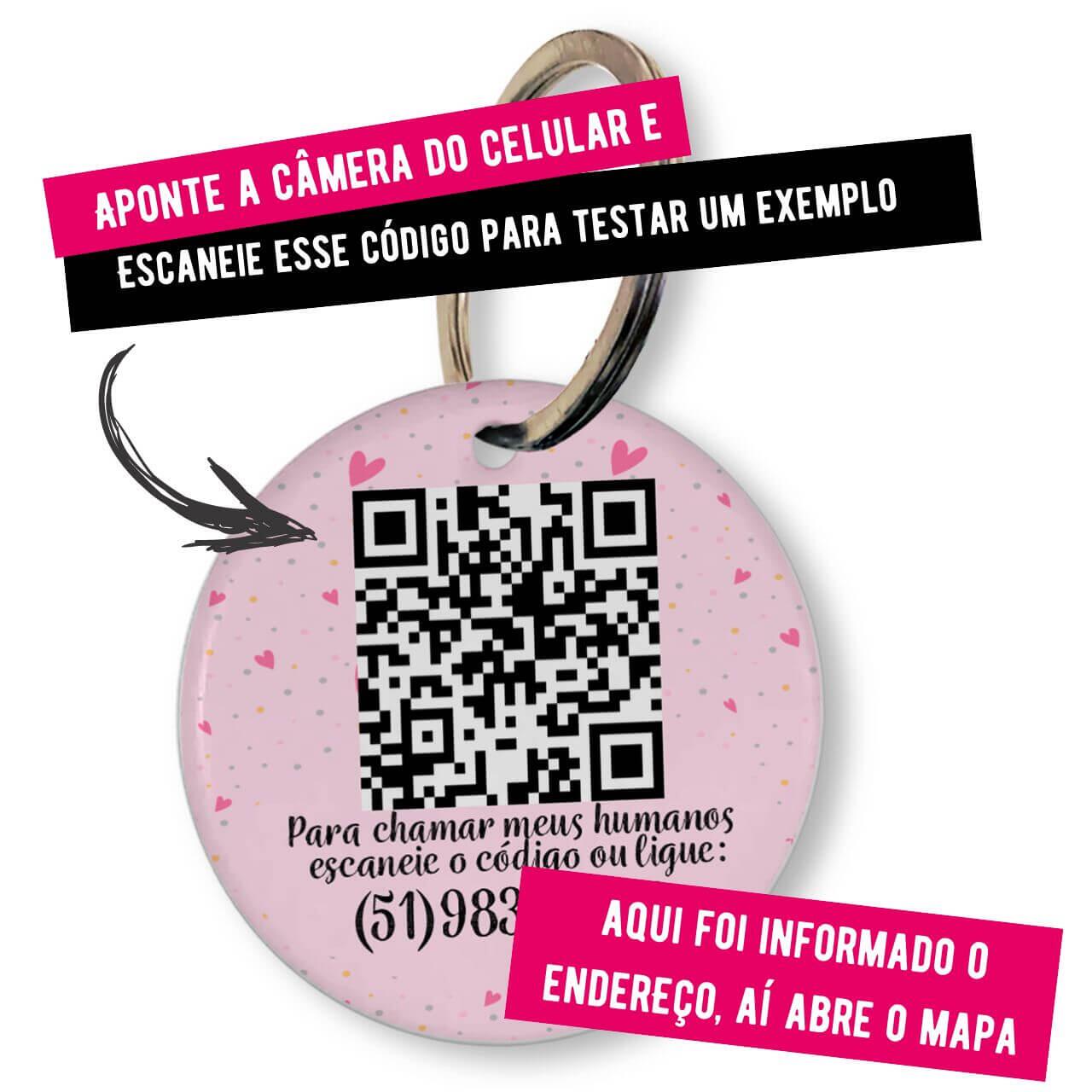 Placa de Identificação Personalizada com Telefone e QR Code - Princesa