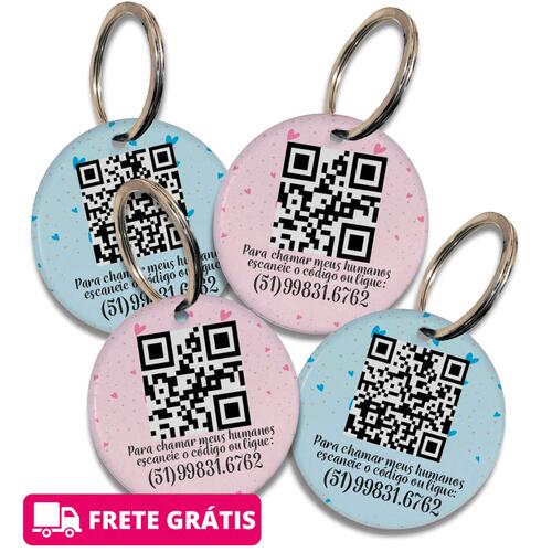 Kit 4 Placas de Identificao com QR Code e Telefone Prncipe  e/ou Princesa - FRETE GRTIS