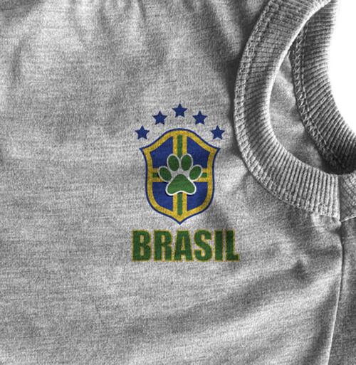 Roupa para Pet Personalizada - Camiseta de Futebol do Brasil