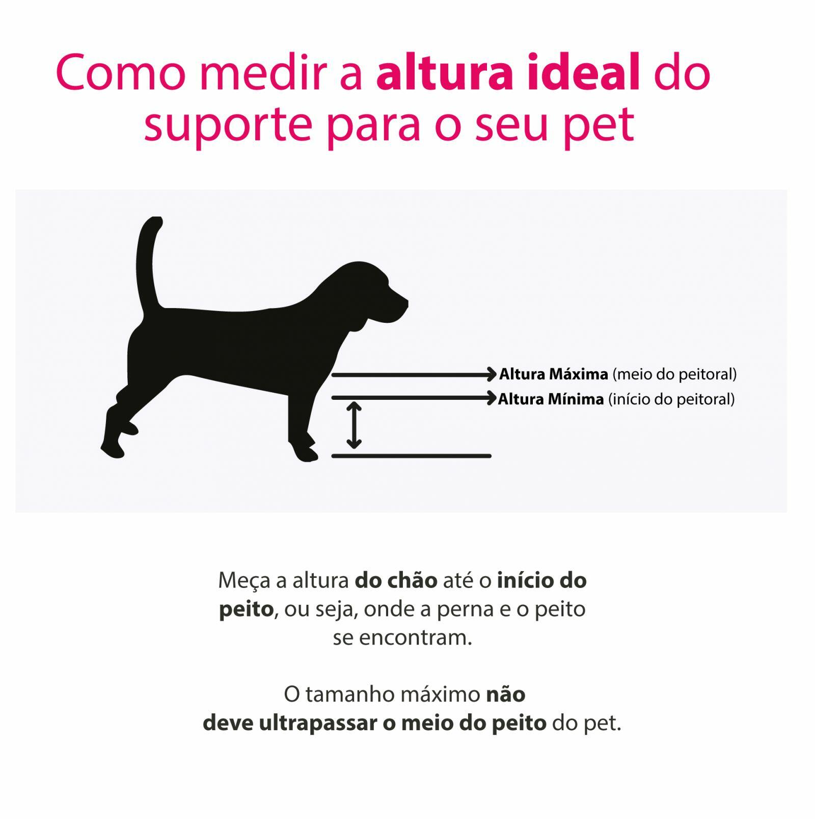 como descobrir a altura do suporte de elevação para o seu pet