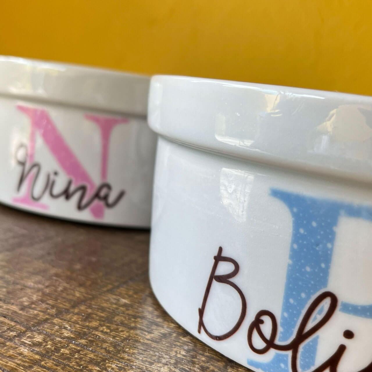 Cole��o Monograma Pot Pet com personaliza��o e escolha de cor
