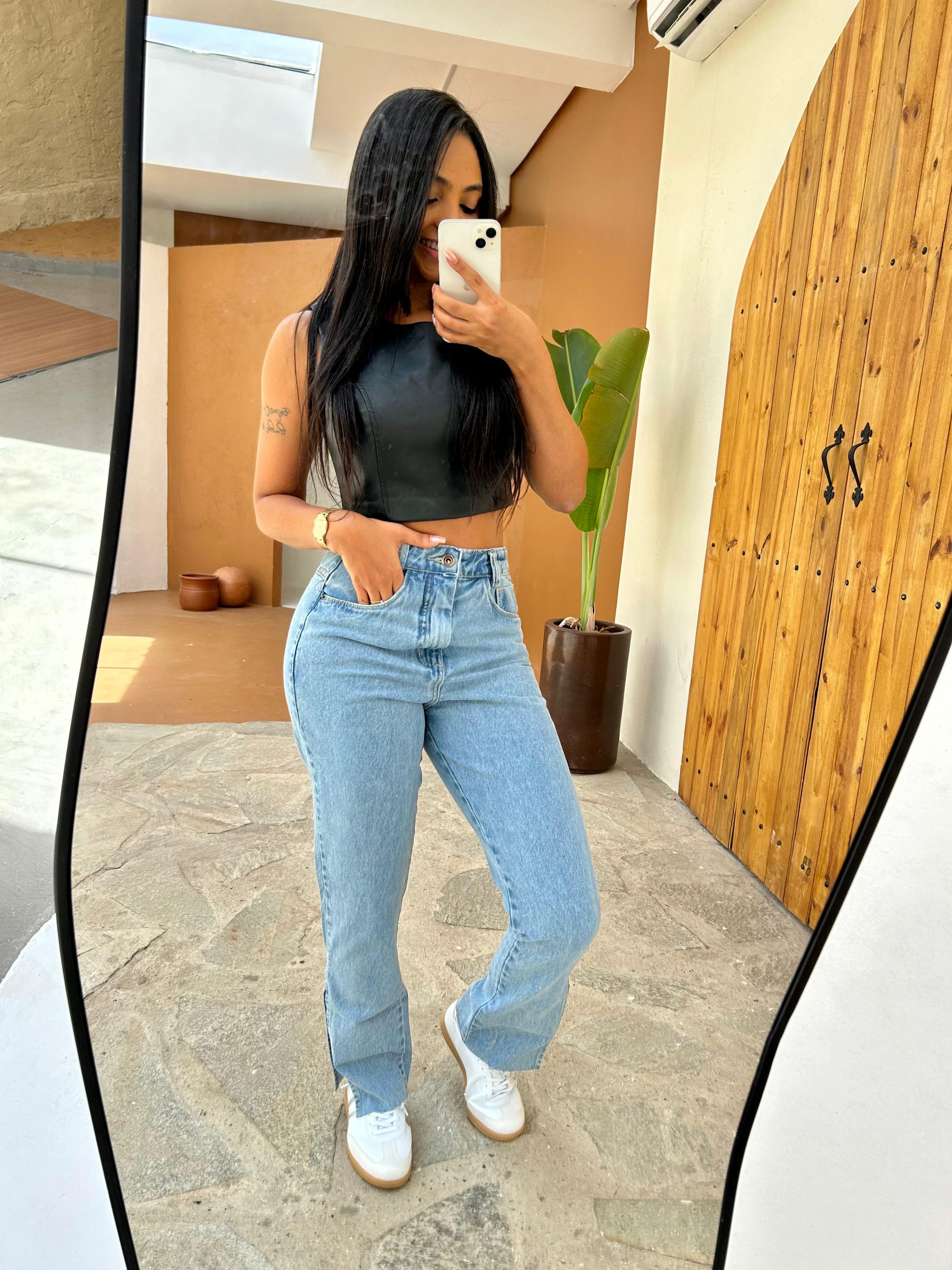 Lavagem Marmorizada Renner CalÃ§a Jeans Mom Cartão Renner CalÃ§a