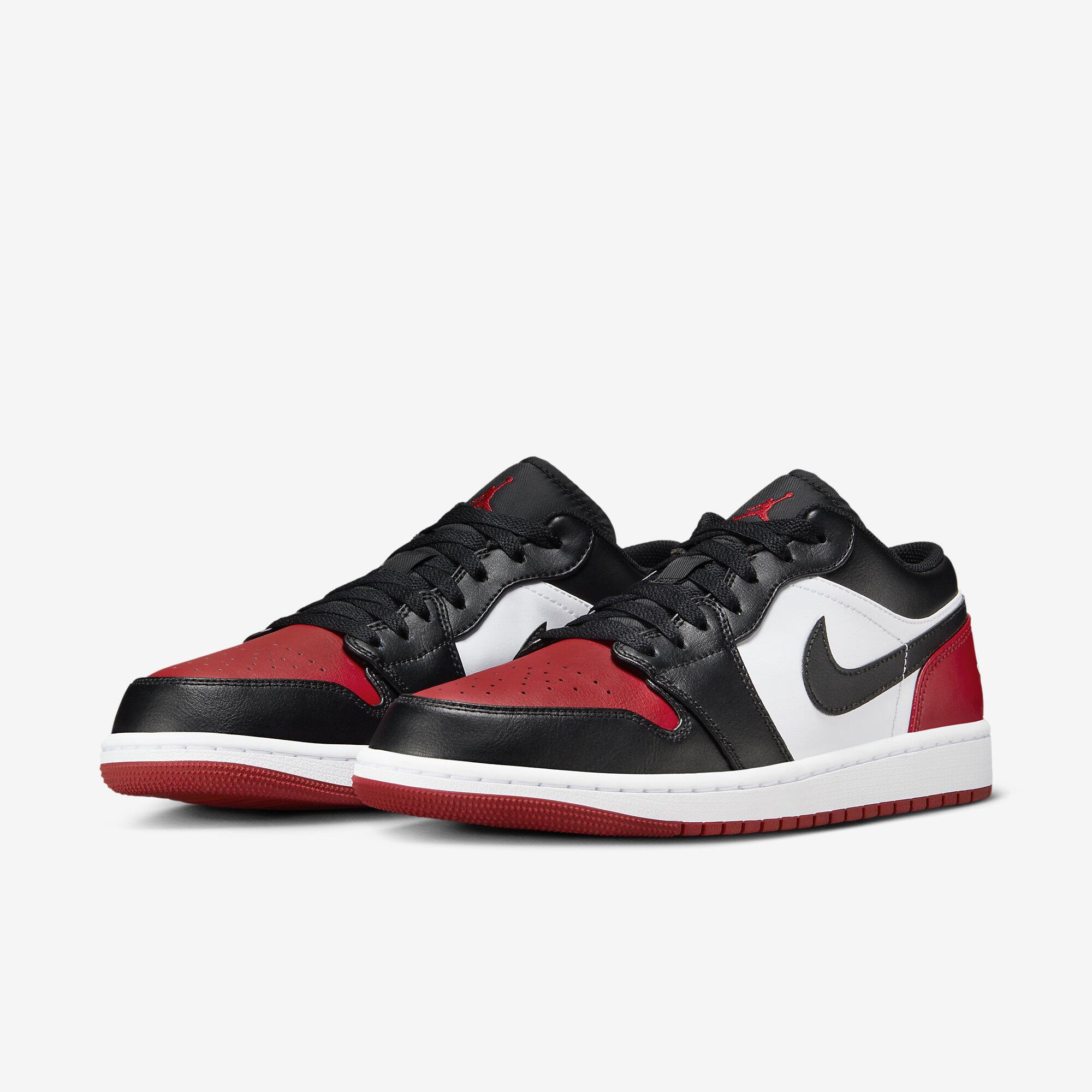 NIKE Air Jordan 1 Low ブラック/ホワイト/レッド29cm Tênis Air Jordan 1 Low Bred Toe 2.0 - Vermelho Preto e Branco