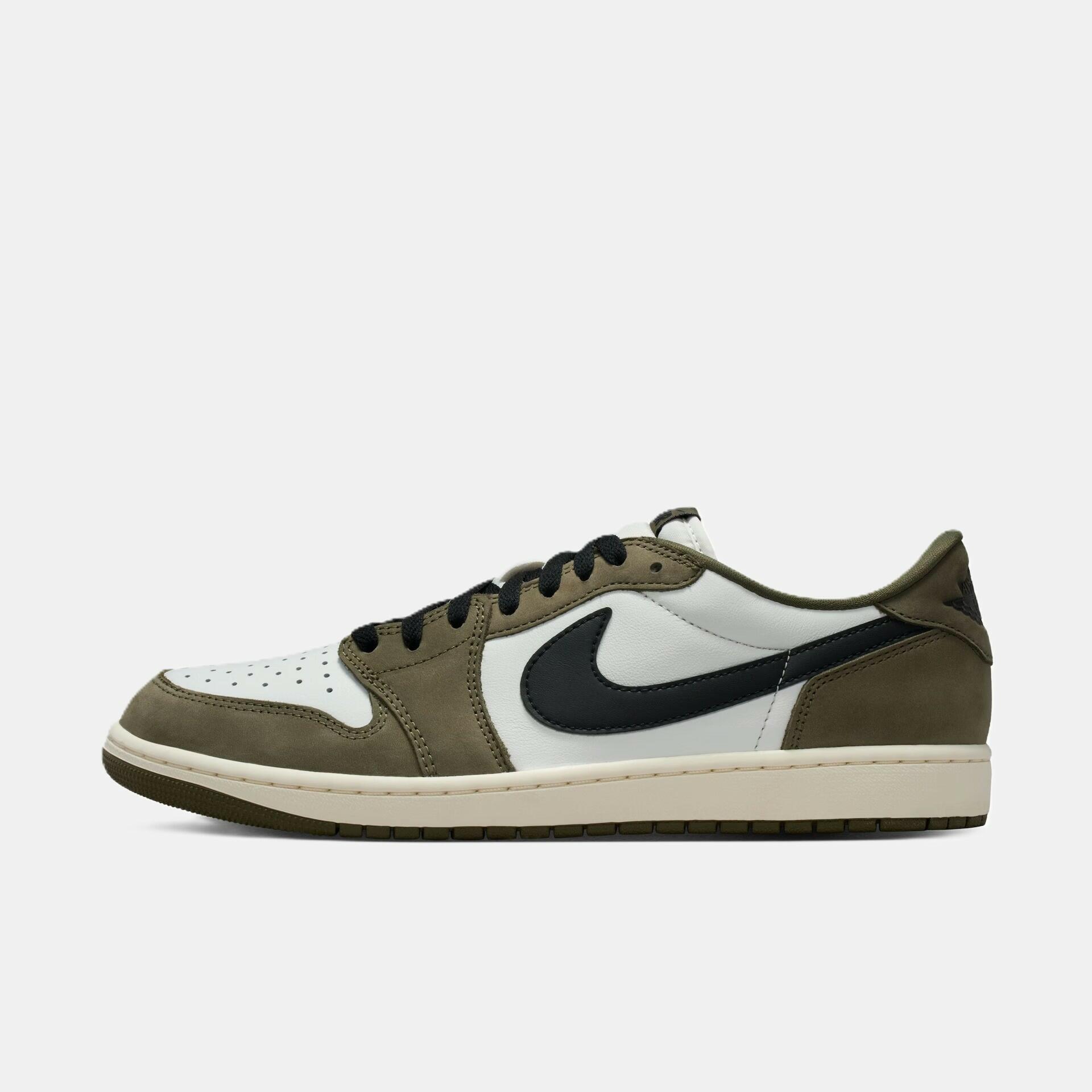 靴 AirJordan1 Low OG Medium Olive Tênis Air Jordan 1 Low Retro OG Medium Olive