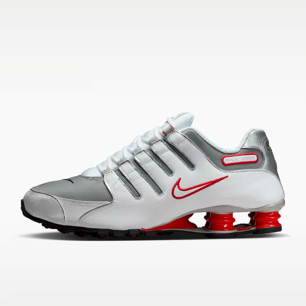 Tênis Nike Shox NZ White Red Metallic Silver 378341-104
