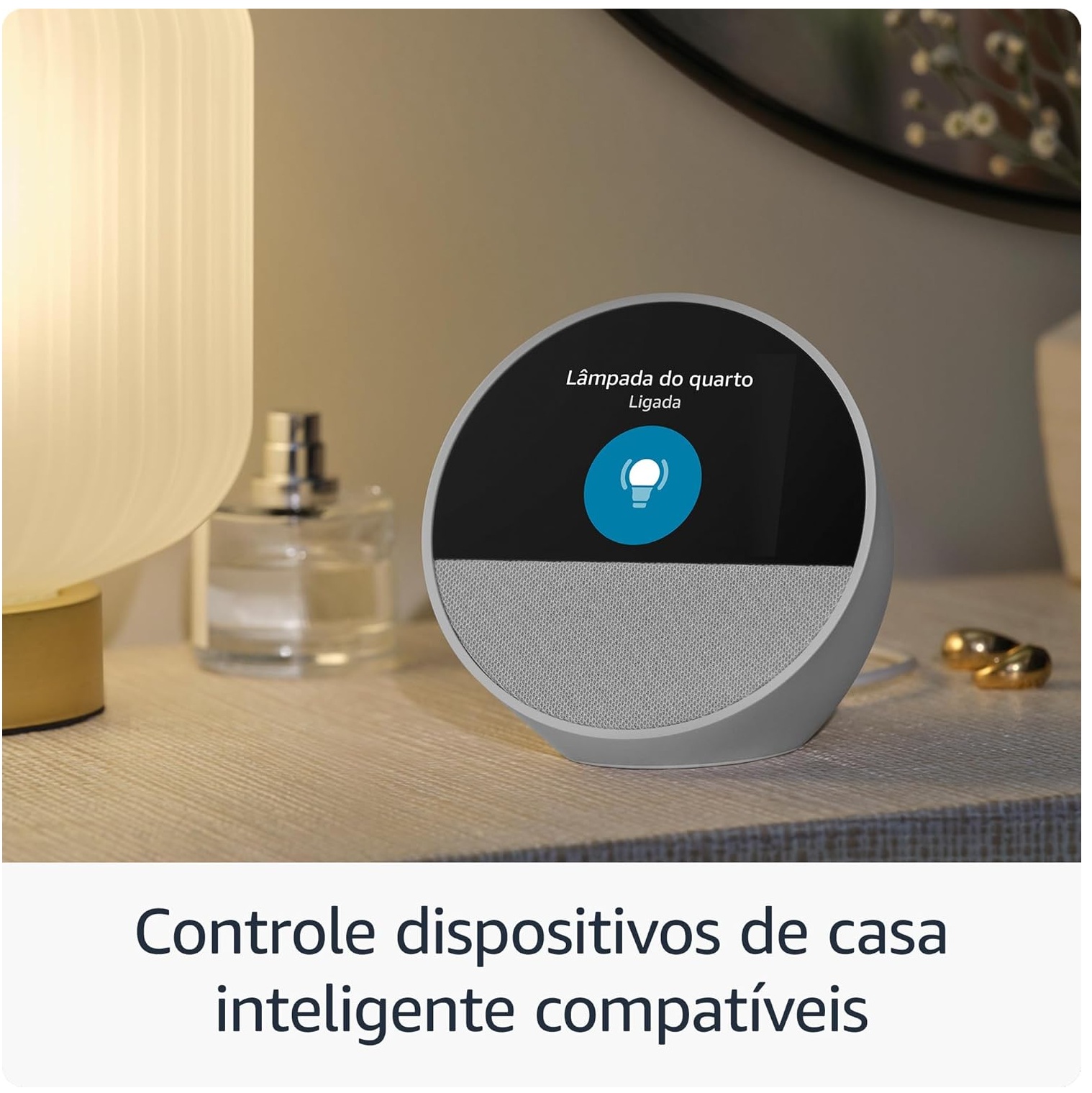 Comprar Alexa Echo Spot 2024 Amazon Smart Alarm Com Relógio Digital