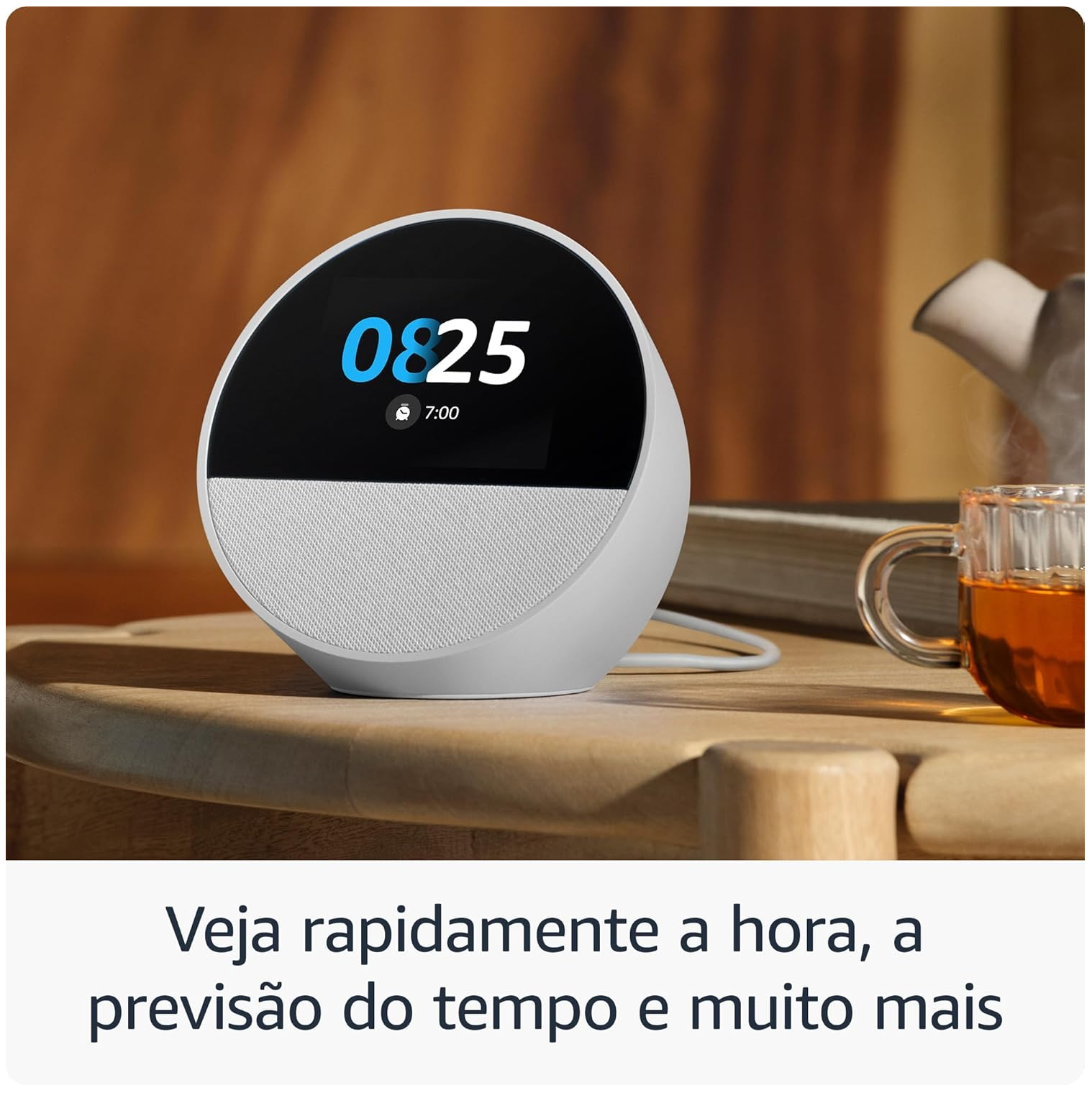 Comprar Alexa Echo Spot 2024 Amazon Smart Alarm Com Relógio Digital