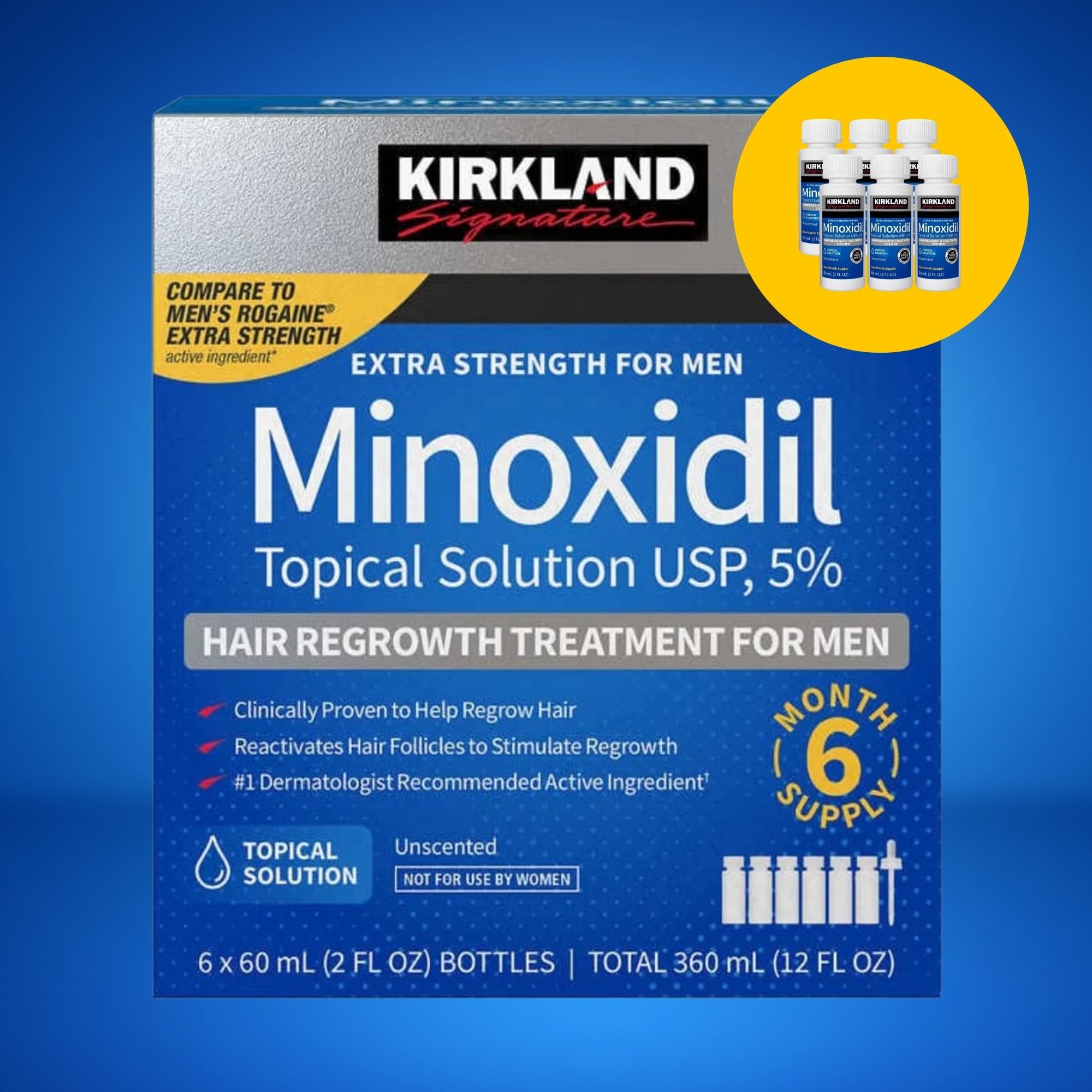 Kit Minoxidil Kirkland - 6 meses