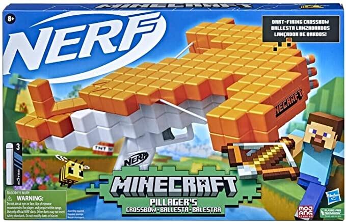 Nerf Minecraft Pillager's Lança Dardos Hasbro - F4418