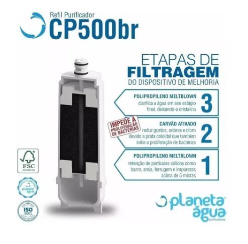Refil Filtro Cp500 Purificador Master Frio Rótulo Branco