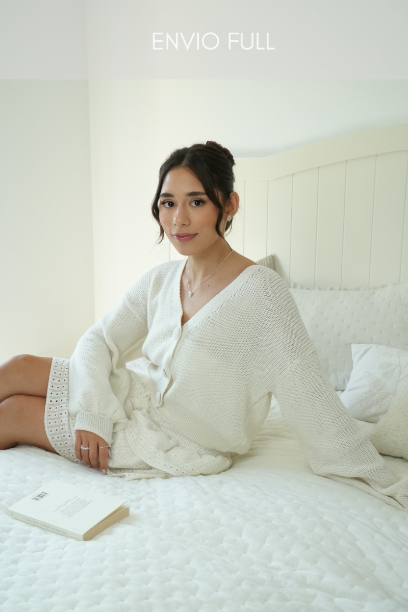 Combo Tricot Cardigan + Regata Babado