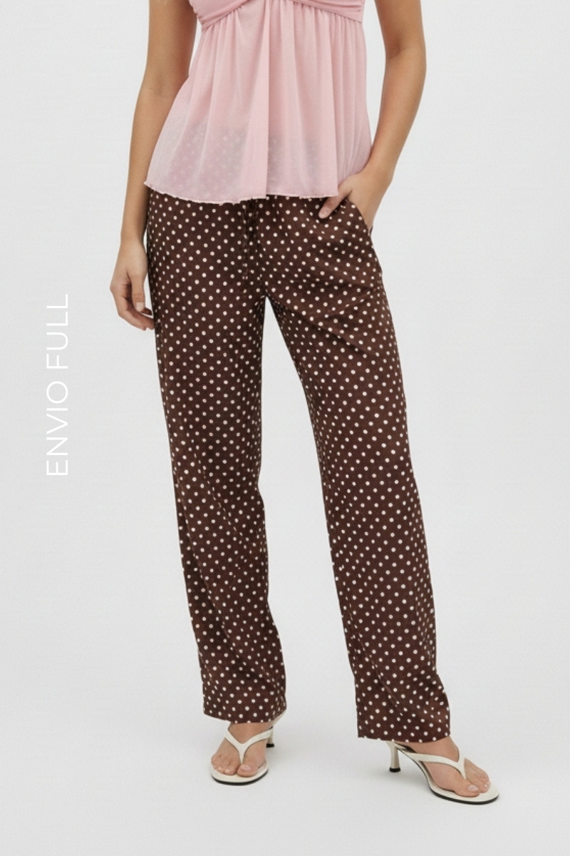 Calça baggy Poá Marrom