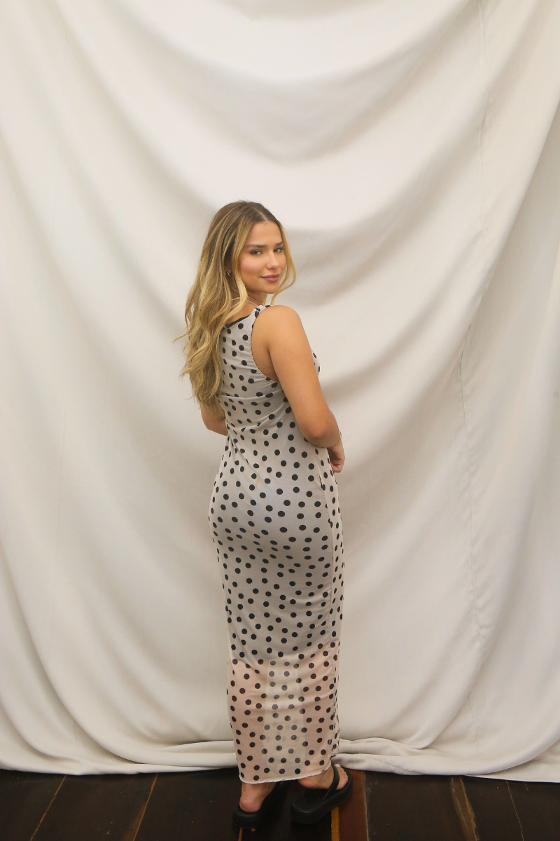 Comprar Vestido Longo Tule Poá R$189,90 Querida Store