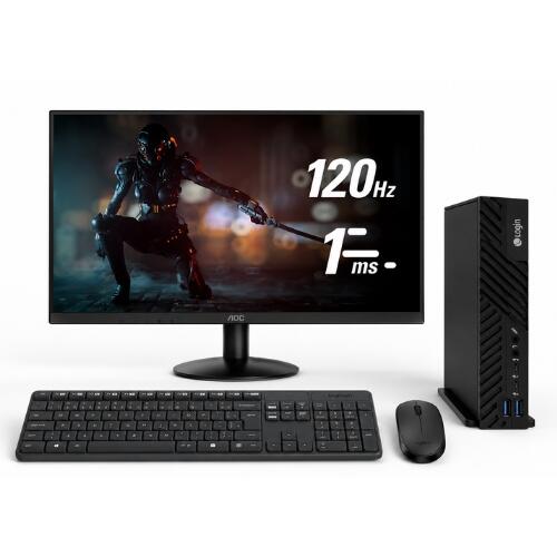 Mini PC i3 12100T, 8Gb Ram,256Gb NVMe M.2 SSD, Wi-Fi + Monitor AOC