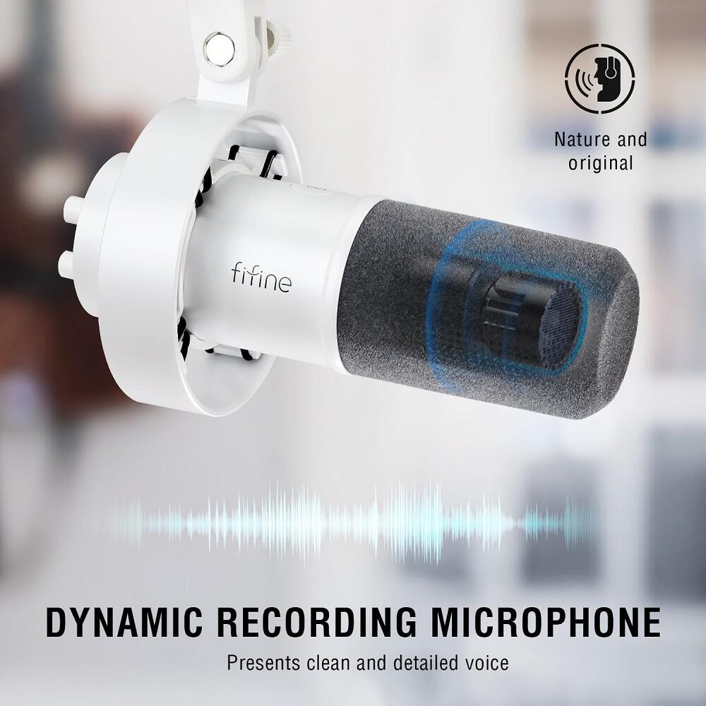 Microfone Fifine K688W Dinâmico USB-C/XLR Cardioide - a partir de