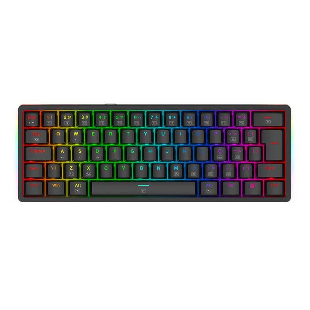 Teclado Gamer Redragon Akali K642 RGB 60% ABNT2 Brown - a partir