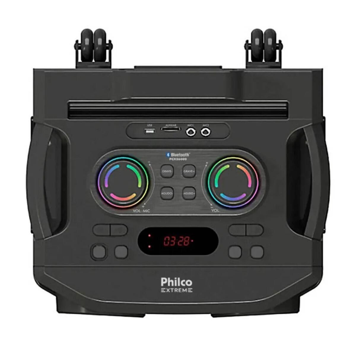ぽぽ Caixa de Som Philco PCX24000 2600W Bluetooth Flash Light - a