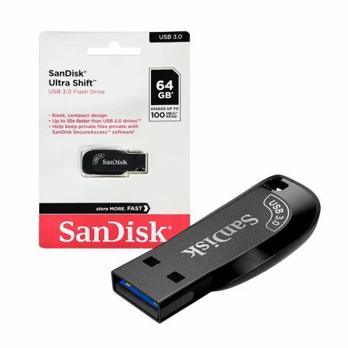 Pen Drive SanDisk Ultra Shift 64GB USB 3.0 - a partir de R$74,31