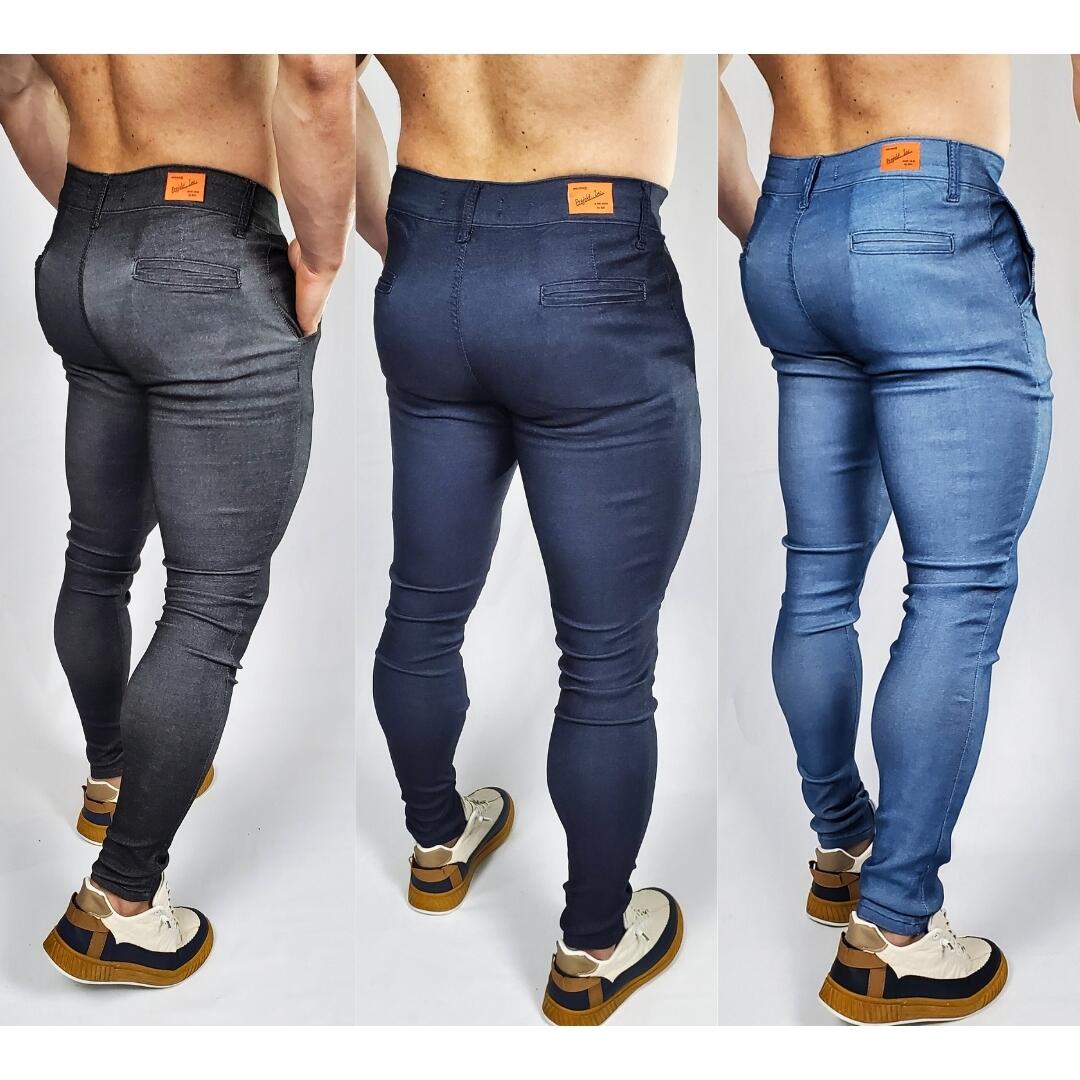 Comprar Kit com 3 - Calça Masculina Alfaiataria Estilo Jeans