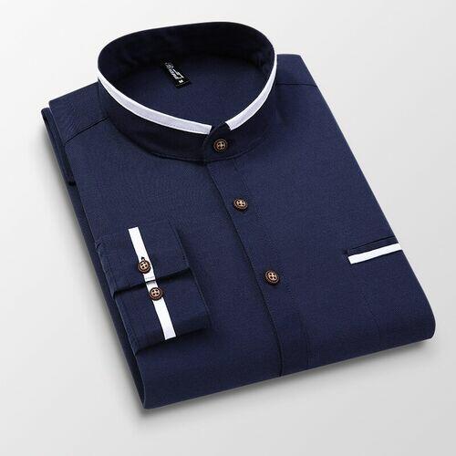 Camisa Alfaiataria Masculina Social Manga Longa Gola Padre