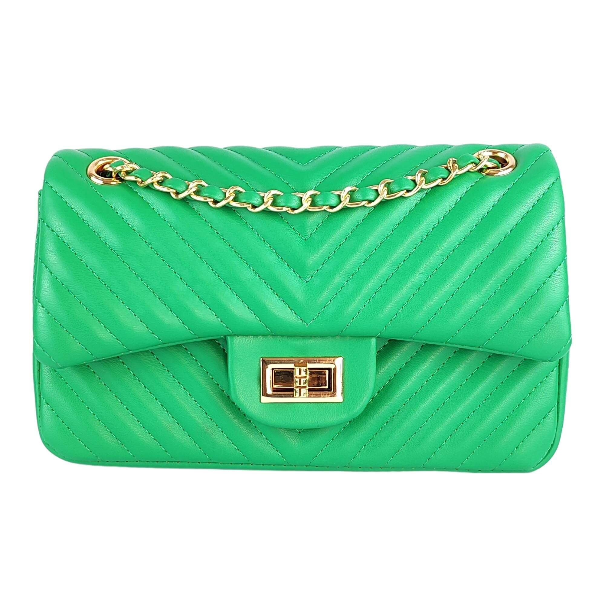Bolsa Média Tiracolo Matelassê Verde Bandeira - Supreme Luxo