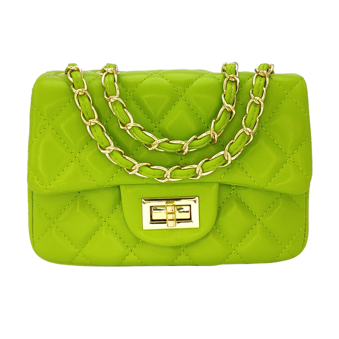 Bolsa Pequena Tiracolo Matelassê Classic Super Premium Verde Folha