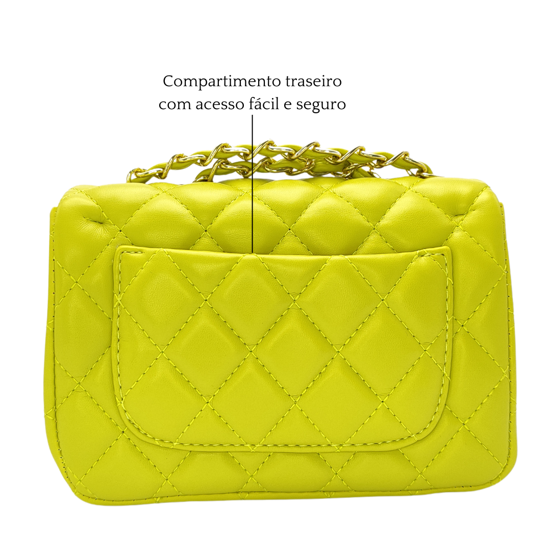 Bolsa Pequena Tiracolo Matelassê Classic Super Premium Verde Lima