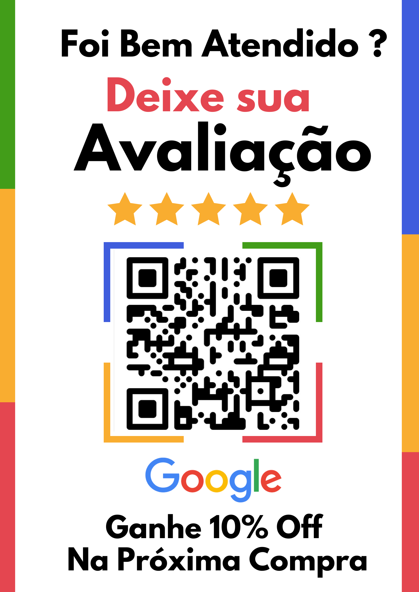 Comprar Placa de PVC 15X20 "Avalie Nosso Atendimento no Google ...