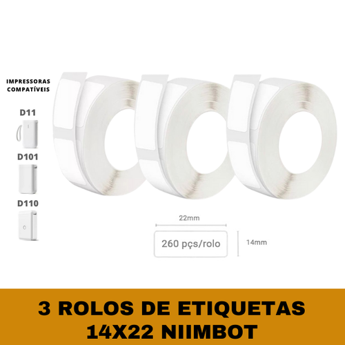 NIIMBOT 3 Rouleaux Étiquettes Autocollantes Bubble 14x40mm Pour D110 D11 D101 H1S